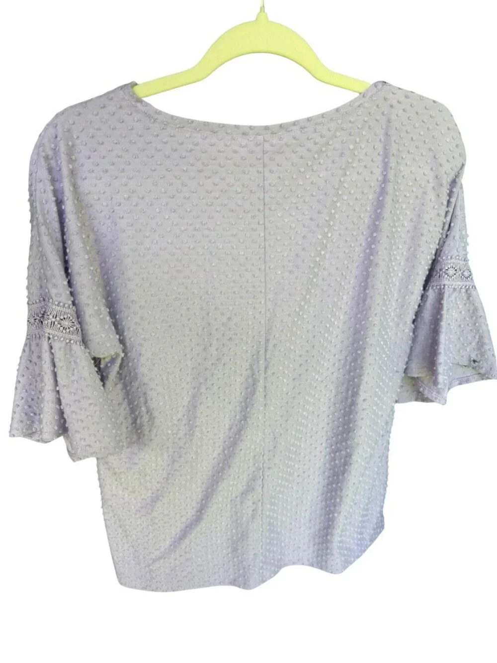 Ruby Rd Lavender Swiss Dot Blouse XS | Bell Sleeve Boho Cottagecore Top